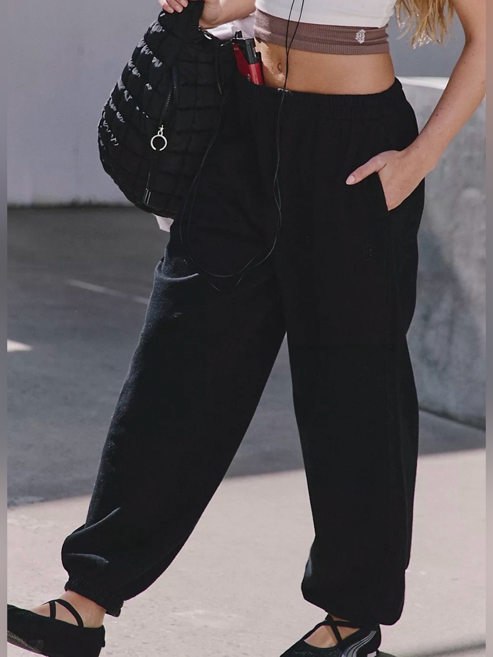 NWOT FP Movement by Free People Black Balloon Sweatpants - Women’s LG